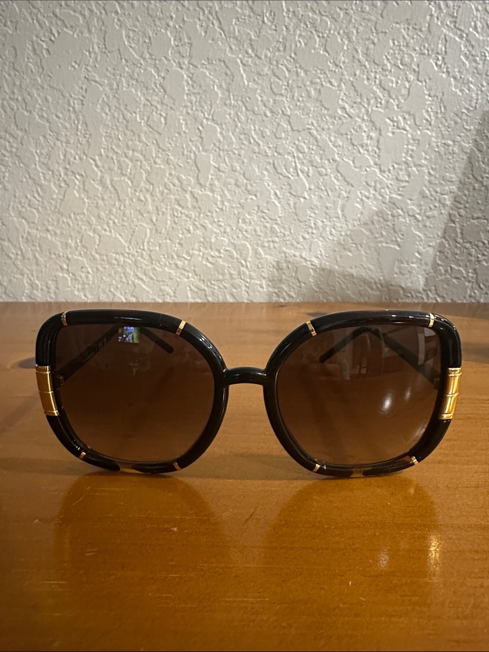 Tory Burch Black Sunglasses with Gold Accents